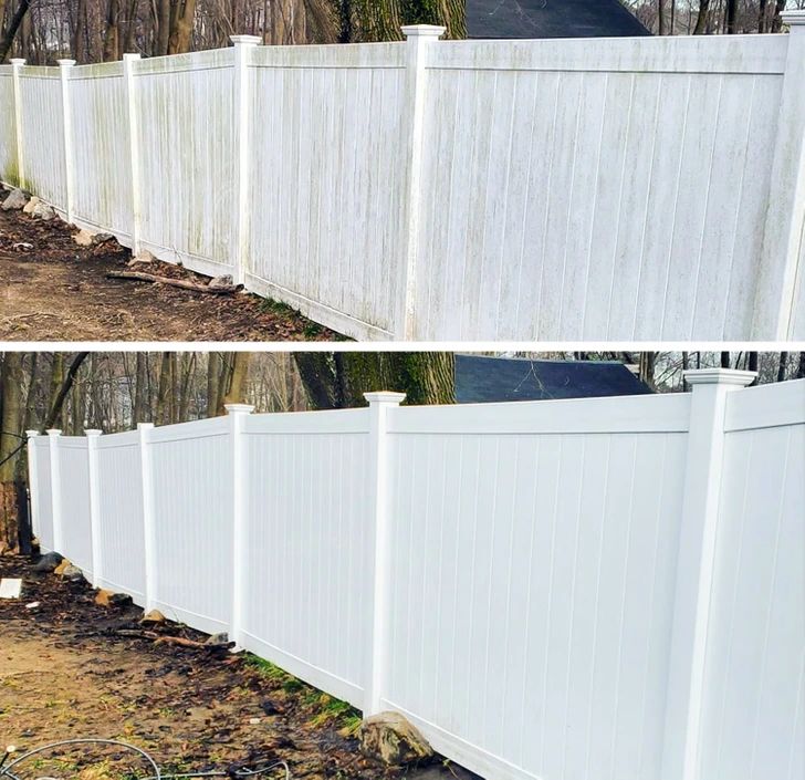 Fence cleaning before and after Branson MO