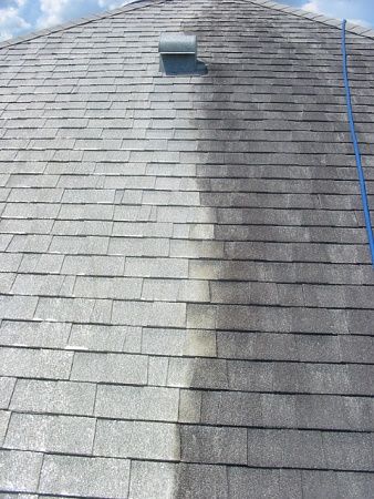 Roof soft wash before and after Branson MO