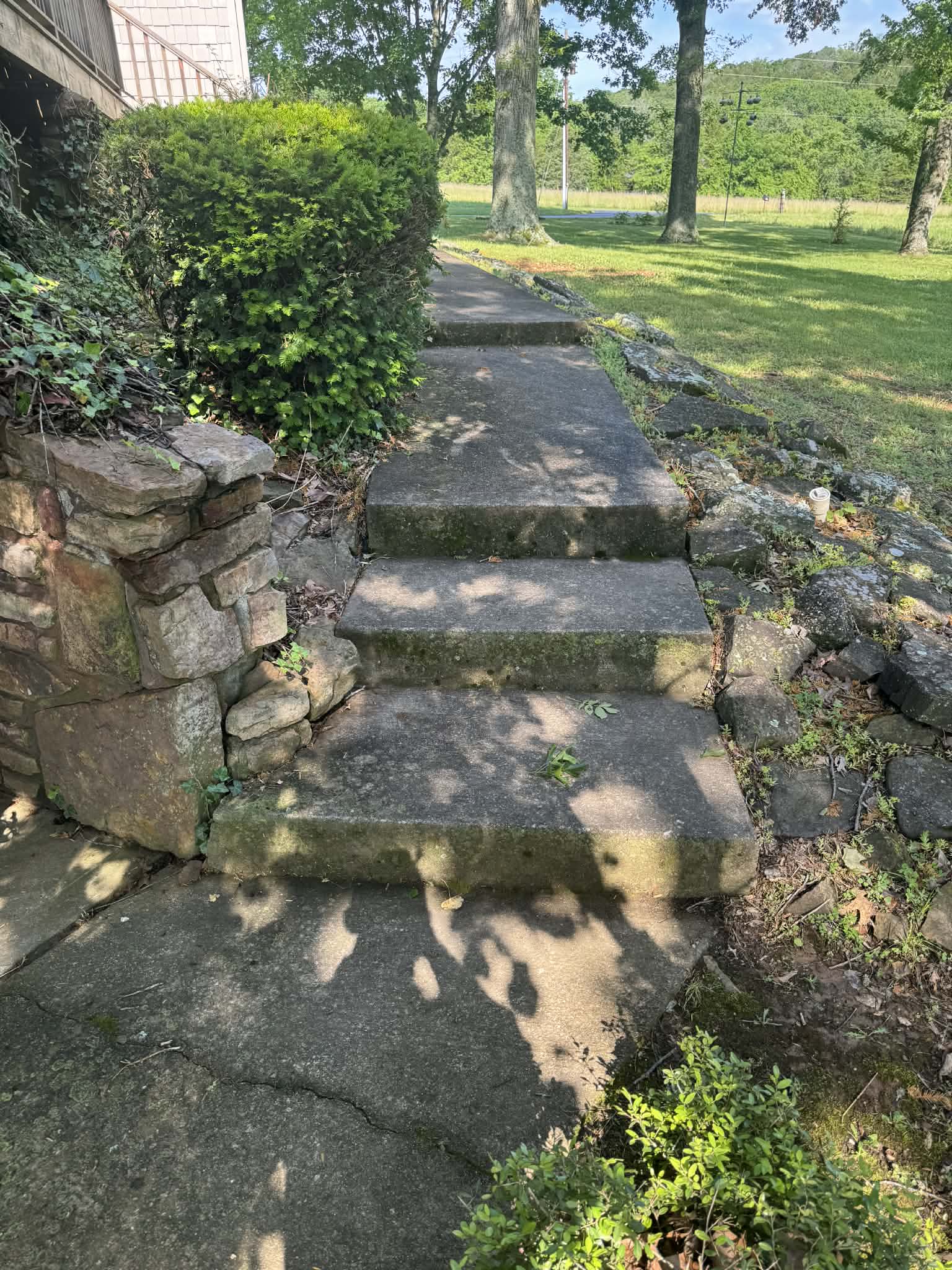 Stone steps before pressure washing — Branson MO